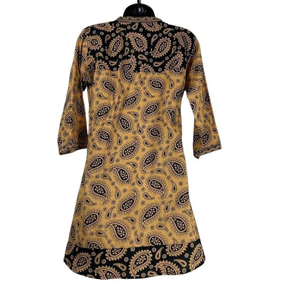 Paisley Print Cotton Band Collar Tapered Tunic Women’s Size Small - Picture 3 of 8